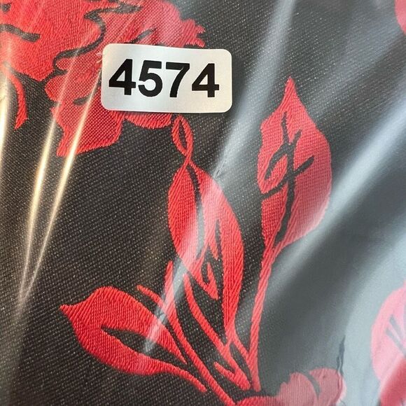 Talbots Dress Women's 8 Black & Red Bow Floral Jacquard A-Line Short Sleeve - Picture 10 of 10